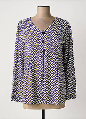 Bluză țesătură poplin mâneci lungi violet AGATHE & LOUISE femeie