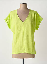 Tricou guler în v mâneci scurte verde SCORZZO femme