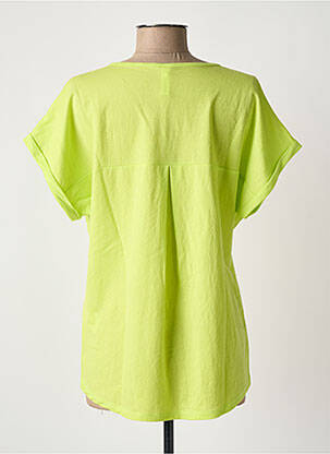 Tricou guler în v mâneci scurte verde SCORZZO femeie