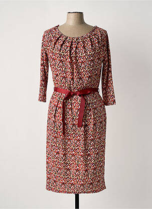 Rochie midi mâneci 3/4 mâneci 3/4 roșu JULIE GUERLANDE femeie