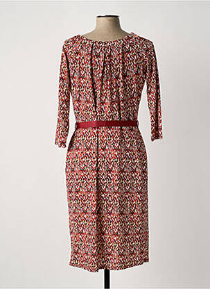 Rochie midi mâneci 3/4 mâneci 3/4 roșu JULIE GUERLANDE femeie