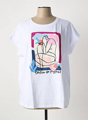 Tricou croială dreaptă mâneci scurte alb JENSEN femeie