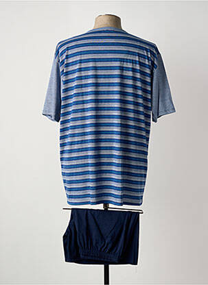 Pijamale scurte guler rotund albastru MASSANA homme