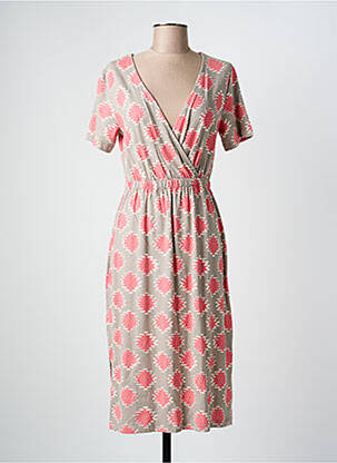 Rochie midi imprimeu fantezie mâneci scurte gri WHITE STUFF femeie
