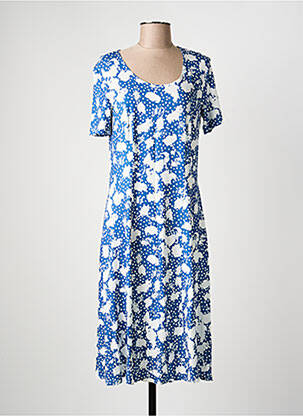 Rochie midi imprimeu floral mâneci scurte albastru GRIFFON femeie