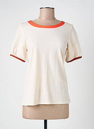Tricou croială cambrată mâneci scurte bej WNT COLLECTION femeie
