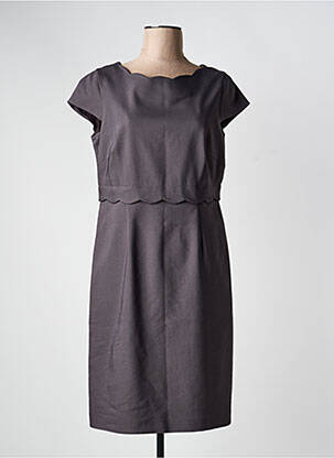 Rochie midi mâneci scurte mâneci scurte gri COMMA, femeie
