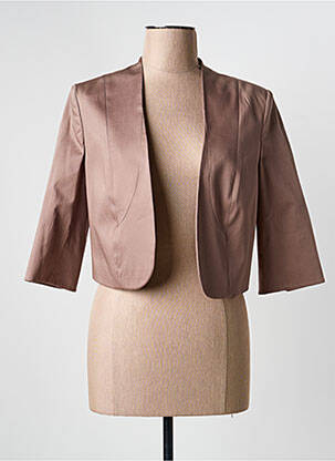 Bolero efect material satinat maro COMMA, femeie