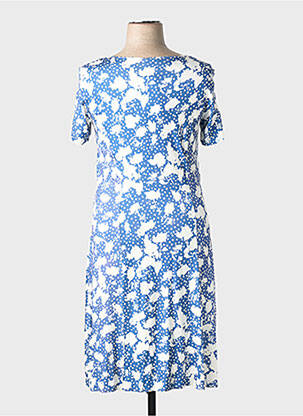 Rochie midi imprimeu floral mâneci scurte albastru GRIFFON femeie