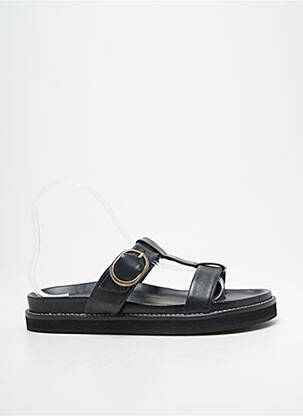Mulete/saboți țesătură satinată toc plat până la 3 cm negru BOBBIES femeie
