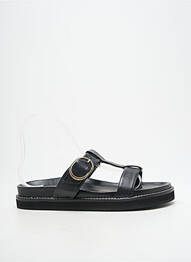 Mulete/saboți țesătură satinată toc plat până la 3 cm negru BOBBIES femme