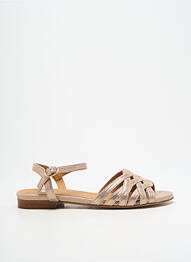 Sandale/pantofi decupați chiquet toc plat până la 3 cm auriu BOBBIES femme