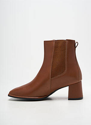 Botine/ghete material neted toc de 4 la 6 cm maro MICHELE LOPRIORE femeie
