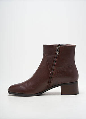 Botine/ghete țesătură satinată toc de 4 la 6 cm maro EMILIE KARSTON femeie