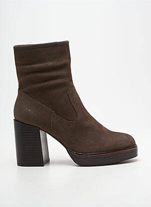 Botine/ghete material neted toc de 7 la 9 cm maro EMILIE KARSTON femeie