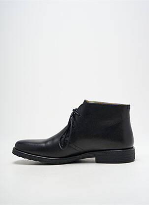 Botine/ghete țesătură satinată toc mic negru STEPTRONIC homme