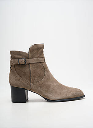 Botine/ghete nubuc toc de 4 la 6 cm bej EMILIE KARSTON femeie