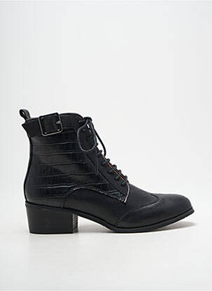 Botine/ghete țesătură satinată toc de 4 la 6 cm negru EMILIE KARSTON femeie