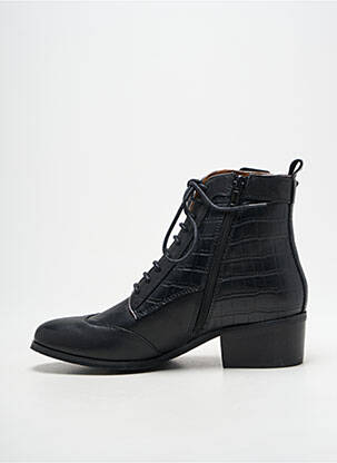 Botine/ghete țesătură satinată toc de 4 la 6 cm negru EMILIE KARSTON femeie
