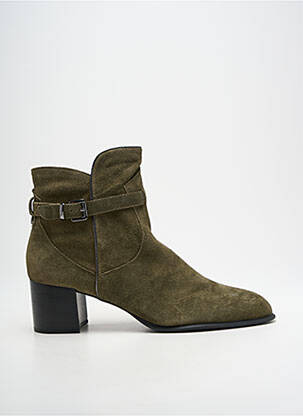 Botine/ghete vârf ascuțit toc de 4 la 6 cm verde EMILIE KARSTON femeie