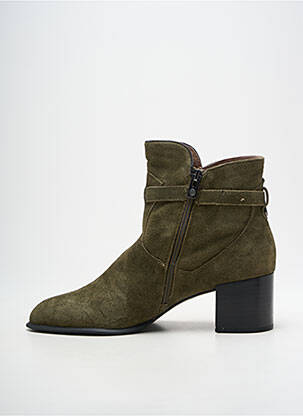 Botine/ghete vârf ascuțit toc de 4 la 6 cm verde EMILIE KARSTON femeie