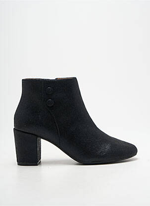 Botine/ghete țesătură satinată toc de 4 la 6 cm negru EMILIE KARSTON femeie