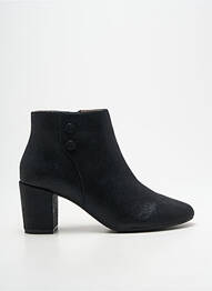 Botine/ghete țesătură satinată toc de 4 la 6 cm negru EMILIE KARSTON femme