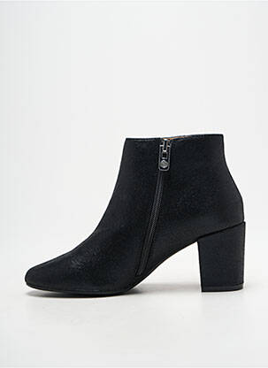 Botine/ghete țesătură satinată toc de 4 la 6 cm negru EMILIE KARSTON femeie
