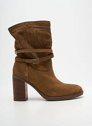 Botine/ghete nubuc toc de 7 la 9 cm maro NERO GIARDINI femeie