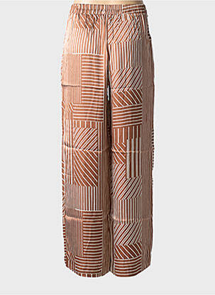 Pantalon drept talie elastică mărime normală maro GRACE & MILA femeie