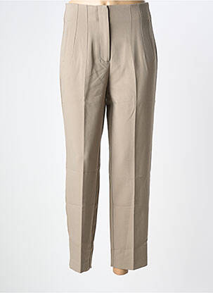 Pantalon drept închidere cu fermoar sub clapetă cu cârlig bej ONLY femeie