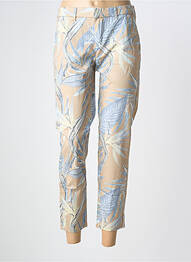 Pantalon 7/8 talie elastică bej ONLY femeie