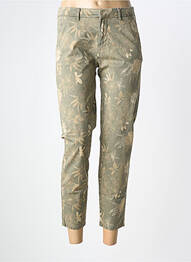 Pantalon 7/8 închidere cu fermoar sub clapetă cu cârlig verde ONLY femme