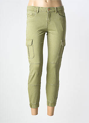 Pantalon cargo țesătură poplin mărime normală verde ONLY femeie