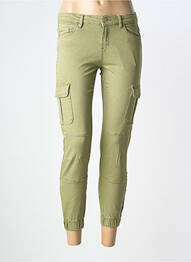 Pantalon cargo țesătură poplin mărime normală verde ONLY femeie