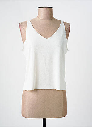 Top elasticitate fără mâneci alb ONLY femme