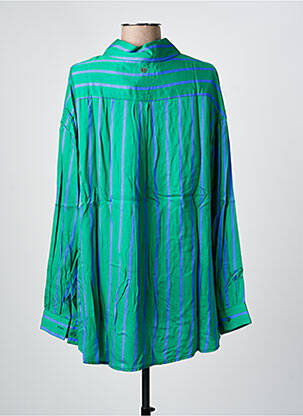 Cămașă țesătură poplin mâneci lungi verde PLEASE femeie