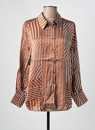 Cămașă croială fluidă mâneci lungi maro GRACE & MILA femme