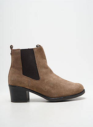 Botine/ghete nubuc toc de 4 la 6 cm bej CAPRICE femme