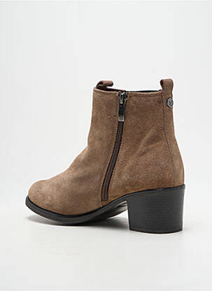 Botine/ghete nubuc toc de 4 la 6 cm bej CAPRICE femeie