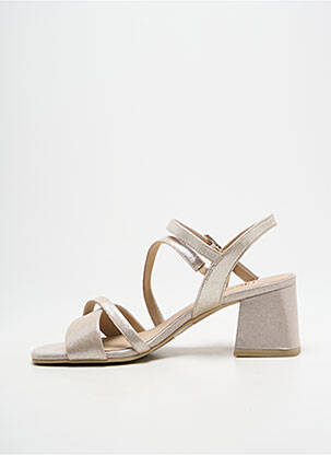 Sandale/pantofi decupați material neted toc de 4 la 6 cm auriu CAPRICE femeie