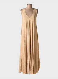 Rochie lungă croială evazată fără mâneci maro ALLEN & JO femme