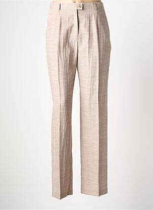 Pantalon drept talie cu cleme talie înaltă bej NONET femeie