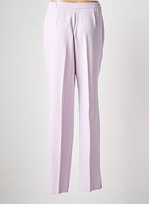 Pantalon drept țesătură crep talie înaltă violet KARTING femeie