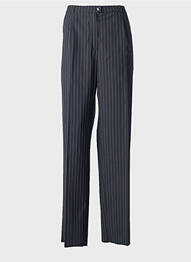 Pantalon drept închidere cu fermoar sub clapetă cu nasturi talie joasă albastru KARTING femeie