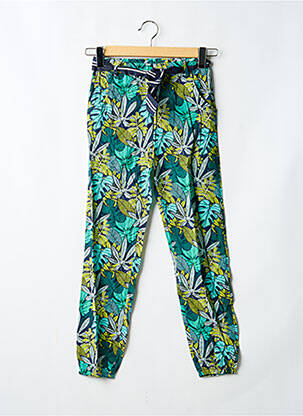 Pantalon slim talie elastică talie elastică verde BOBOLI fată