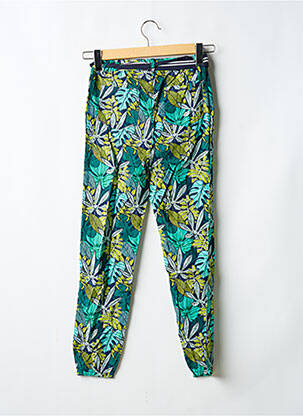 Pantalon slim talie elastică talie elastică verde BOBOLI fată