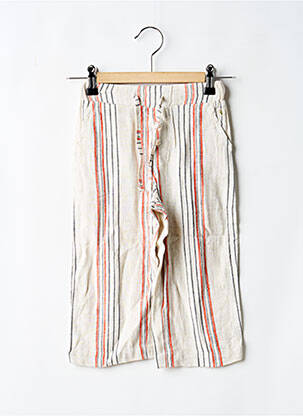 Pantalon drept croială dreaptă talie elastică bej LEVV LABEL fată
