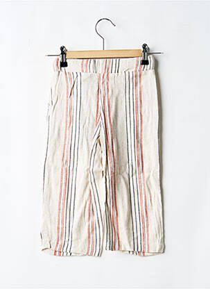Pantalon drept croială dreaptă talie elastică bej LEVV LABEL fată