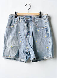 Șort țesătură denim albastru LE TEMPS DES CERISES fată